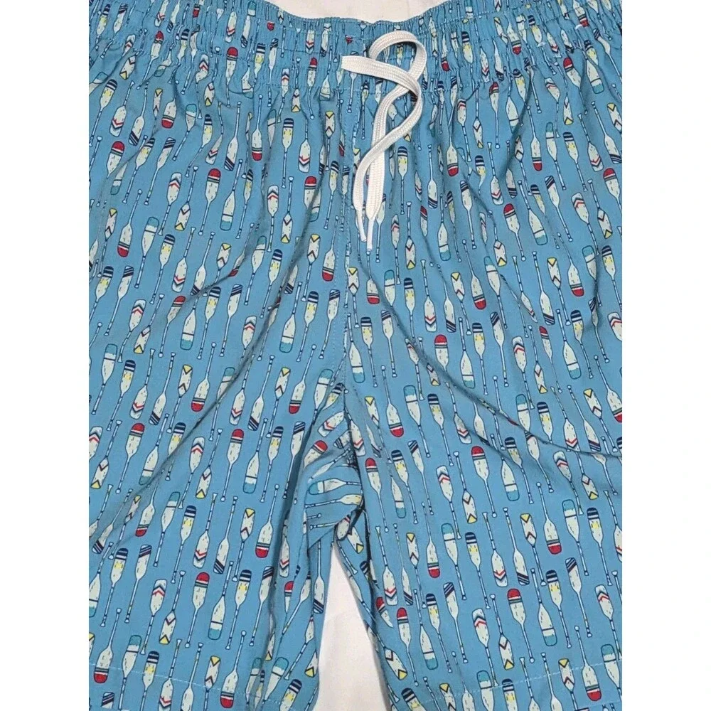 Chubbies Swim Trunks Boat Paddle Nautical Beach Print Blue Men’s Large Swimwear